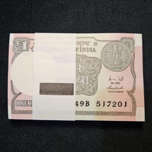 ONE RUPEES 2018 GOVERNOR SUBHASH GARG 100 NOTE SEALED BUNDLE